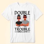 Couples Double Trouble Since - Personalized Matching Couple Shirts - Image 2