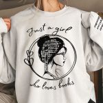 Gift For Her Just A Girl Who Loves Books - Personalized Sweatshirt - Image 2