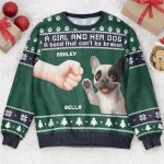 Girl & Dog A Bond That Can't Be Broken - Personalized Ugly Sweater