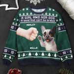 Girl & Dog A Bond That Can't Be Broken - Personalized Ugly Sweater - Image 6