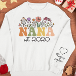 Grandma Est Flower Version - Personalized Sweatshirt - Image 2