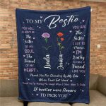 If Besties Were Flowers I'd Pick You - Custom Birth Flower - Personalized Blanket Big Size