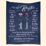 If Besties Were Flowers I'd Pick You - Custom Birth Flower - Personalized Blanket Big Size - Image 2