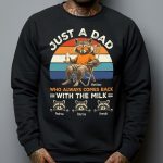 Just A Dad Who Always Comes Back With The Milk Racoon Version - PersonalizedOne Size Shirt - Image 5