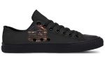 American Flag Pattern Black Lowtop Sneakers - Born To Ride Edition - Image 3