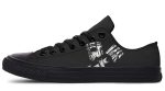 Skull Engine Motor Black Low-Top Sneakers - Edgy Biker Style