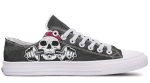 Pink Ribbon Lady Skull Lowtop Fashion Sneakers - Image 3