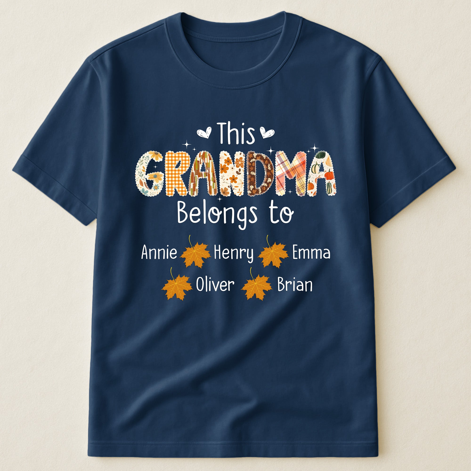 This-Grandma-Belongs-To-Personalized-Shirt_1.jpg This Grandma Belongs To Autumn Pattern- PersonalizedOne Size Shirt - Image 1