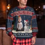 A Man And His Dog - Christmas Version - Personalized Ugly Sweater - Image 2