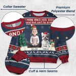 A Man And His Dog - Christmas Version - Personalized Ugly Sweater - Image 3