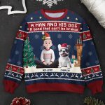 A Man And His Dog - Christmas Version - Personalized Ugly Sweater - Image 5