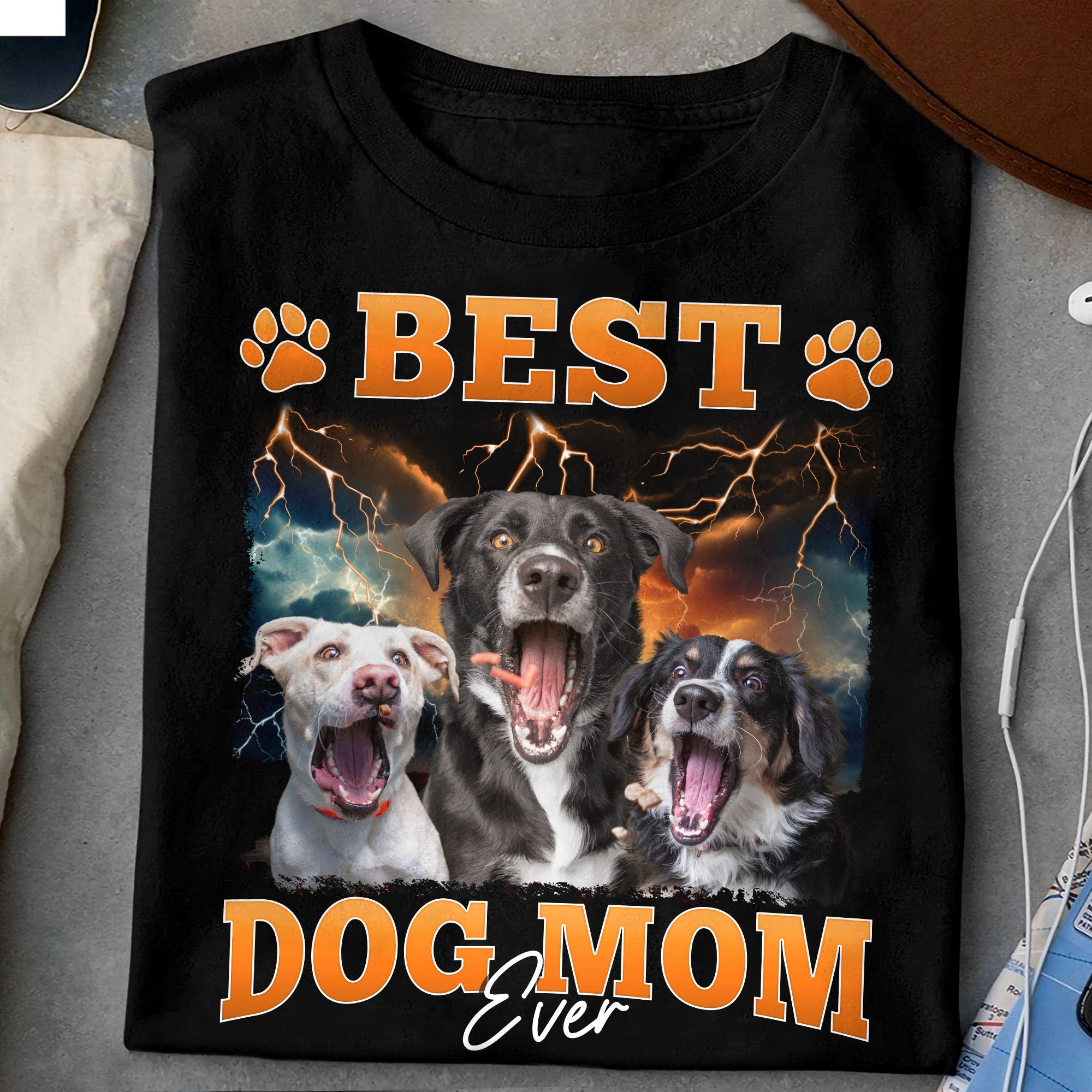 Best-Dog-Mom-Ever-Personalized-Photo-Shirt1.jpg Best Dog Mom Ever - Personalized PhotoOne Size Shirt - Image 1