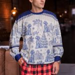 Custom Dog Breeds Christmas Tree - Toile De Jouy - Personalized Ugly Sweater - Image 4