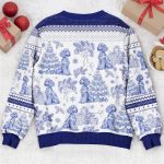 Custom Dog Breeds Christmas Tree - Toile De Jouy - Personalized Ugly Sweater - Image 6