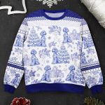 Custom Dog Breeds Christmas Tree - Toile De Jouy - Personalized Ugly Sweater - Image 7