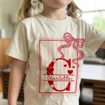 Hearts, Monogram, Kids Valentines - Personalized Shirt