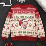 Ho-Ho-Hold My Beer - Personalized Photo Ugly Sweater - Image 2