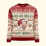Ho-Ho-Hold My Beer - Personalized Photo Ugly Sweater - Image 4