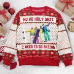 Ho Ho Holy Sh** I Need To Go Hunting, Fishing, Camping - Personalized Photo Ugly Sweater - Image 2