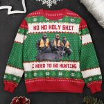 Ho Ho Holy Sh** I Need To Go Hunting, Fishing, Camping - Personalized Photo Ugly Sweater - Image 4