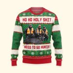 Ho Ho Holy Sh** I Need To Go Hunting, Fishing, Camping - Personalized Photo Ugly Sweater - Image 6