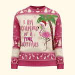 I Am Dreaming Of A Pink Christmas Flamingo - Ugly Sweater - Image 3