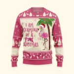 I Am Dreaming Of A Pink Christmas Flamingo - Ugly Sweater - Image 4