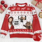 I Saw That Jesus Funny Meme - Personalized Photo Ugly Sweater - Image 2
