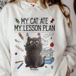 My Cat Ate My Lesson Plan Teacher Funny Gift - PersonalizedOne Size Shirt - Image 4