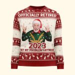 Officially Retired 2023 Not My Problem Anymore - Personalized Photo Ugly Sweater - Image 2