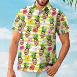 Funny Custom Face With Pineapple - Personalized Photo Hawaiian Shirt - Image 3