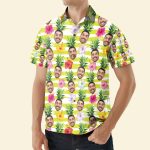 Funny Custom Face With Pineapple - Personalized Photo Hawaiian Shirt - Image 4