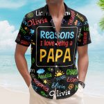 Reasons I Love Being A Papa - Personalized Hawaiian Shirt - Image 2