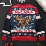 Squatching Through The Snow - Personalized Ugly Sweater - Image 2