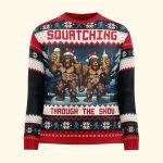 Squatching Through The Snow - Personalized Ugly Sweater - Image 3