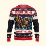 Squatching Through The Snow - Personalized Ugly Sweater - Image 4