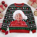 Xmas Dinosaur - Personalized Photo Kid's Ugly Sweater - Image 2
